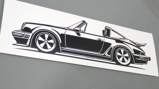 Singer Porsche 930 Turbo Targa Aufkleber Sticker Silhouette Fahrzeugseitenansicht Links