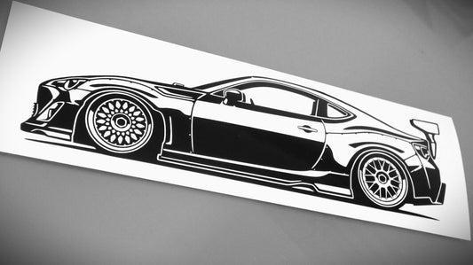 Toyota GT 86 Rocket Bunny Aufkleber Sticker Silhouette Fahrzeugseitenansicht Links