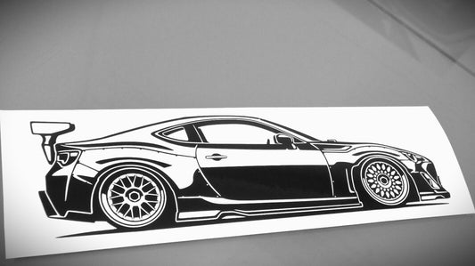 Toyota GT 86 Rocket Bunny Aufkleber Sticker Silhouette Fahrzeugseitenansicht Rechts